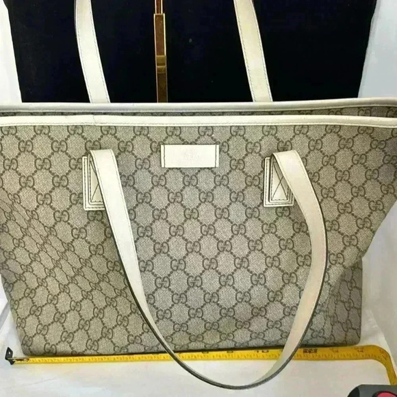 Authentic Gucci Gg Monogram Tote Bag Beige/Cream Medium - Picture 1 of 15